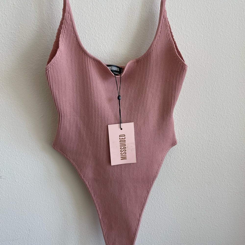 MISGUIDED BODY SUIT W/ CLEAR STRAPS **BRAND NEW**
